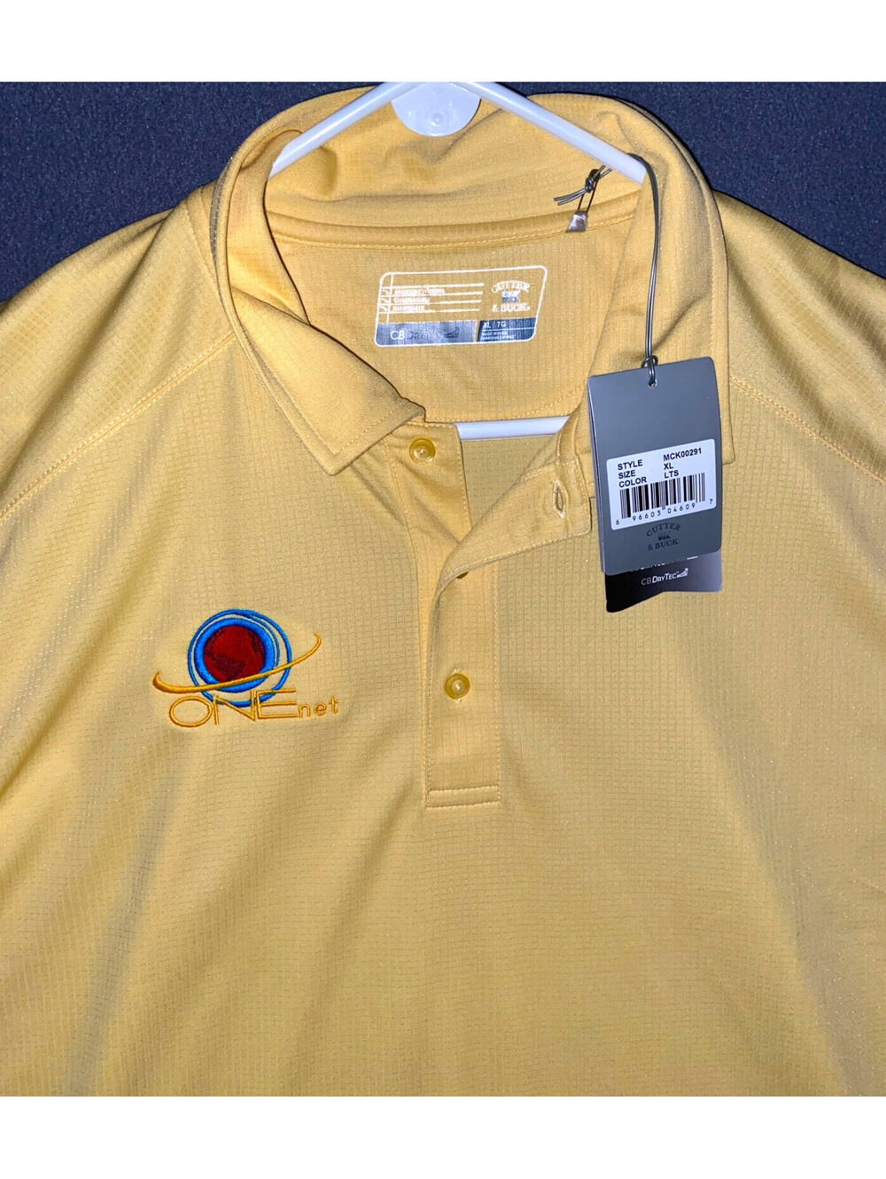 NEW Cutter & Buck Dry Tec Mens Golf Tennis Shirt XLarge Aflac ONEnet New w/ Tags